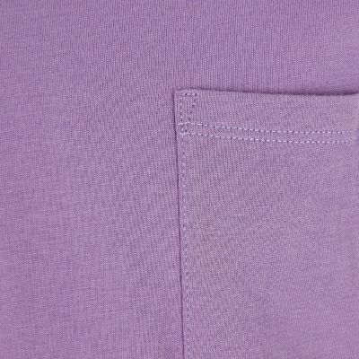 Boys purple curved hem T-shirt